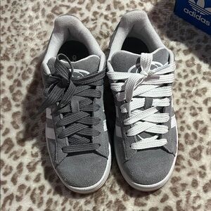 Adidas Dual Lace Gray and White Sneakers